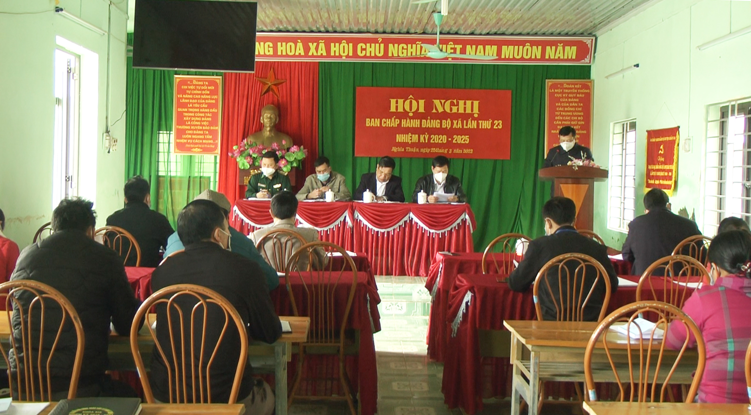 Hội nghị Ban chấp Đảng bộ xã Nghĩa Thuận lần thứ 23, nhiệm kỳ 2020- 2025.